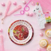 Mahjong Party Rich Bold Bloemen Custom Papieren Bordje (Feest)