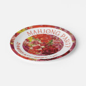 Mahjong Party Rich Bold Bloemen Custom Papieren Bordje (Gekanteld)