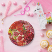 Mahjong Party Rich Bold Floral Papieren Bordje (Feest)