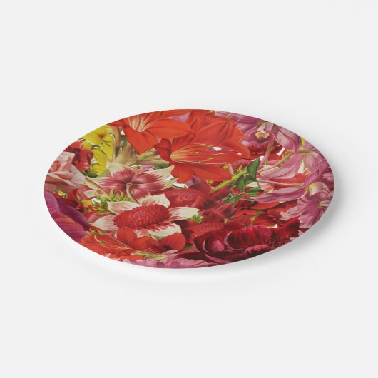 Mahjong Party Rich Bold Floral Papieren Bordje (Gekanteld)