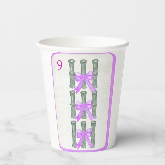 Mahjong Party Theme Cups, mahjong tiles Papieren Bekers (Achterkant)
