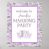 Mahjong Party Toile Welkomstbord Poster (Voorkant)