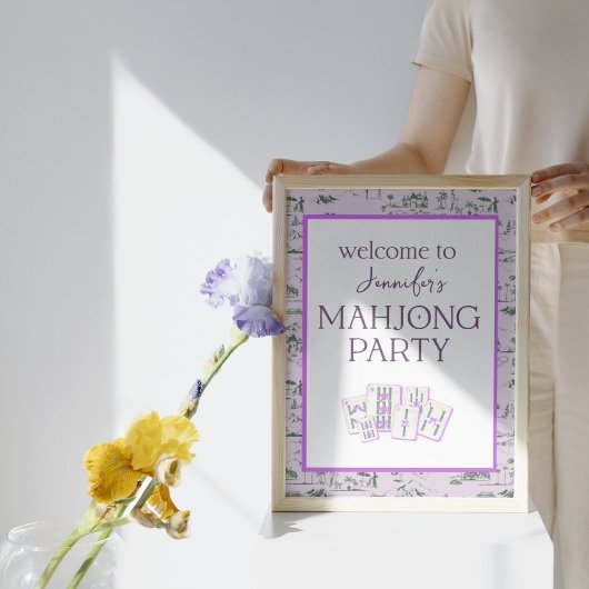 Mahjong Party Toile Welkomstbord Poster