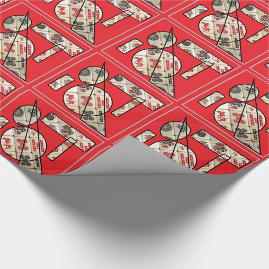 Mahjong patroon cadeaupapier (Hoek)