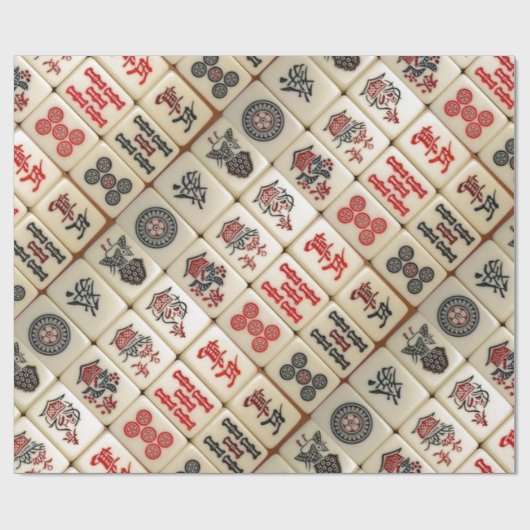 Mahjong patroon cadeaupapier (Vlak)