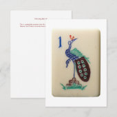 Mahjong Peacock tile uitnodiging (Voorkant / Achterkant)