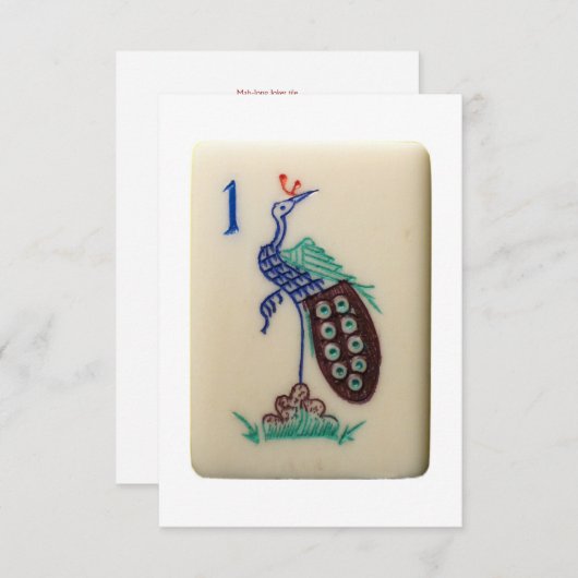 Mahjong Peacock tile uitnodiging (Voorkant / Achterkant)