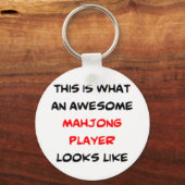 mahjong player , geweldige sleutelhanger (Voorkant)