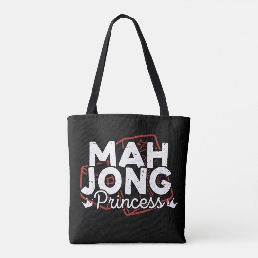 Mahjong princess | Funny mahjong Tote Bag (Achterkant)