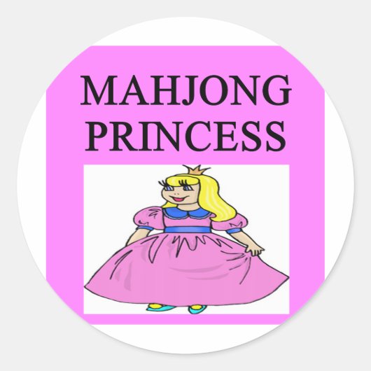 MAHJONG princess Ronde Sticker (Voorkant)