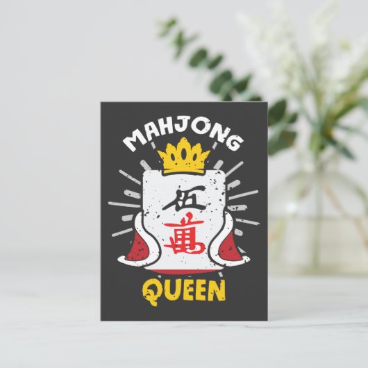 Mahjong Queen Chinese Table Game Mah Jong Briefkaart (Staand voorkant)
