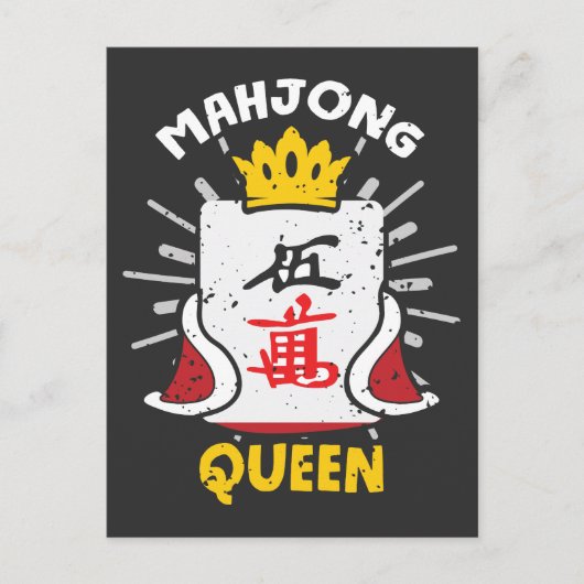 Mahjong Queen Chinese Table Game Mah Jong Briefkaart (Voorkant)