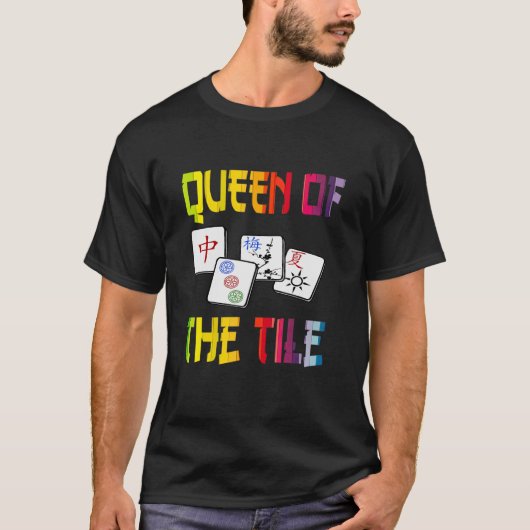 Mahjong Queen Fun Chinese Jewish Game Dot Ban Crak T-shirt (Voorkant)