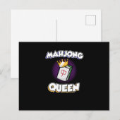 Mahjong Queen Game Mahjong Player Games Aankondigingskaart (Voorkant / Achterkant)