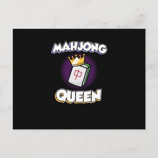 Mahjong Queen Game Mahjong Player Games Aankondigingskaart (Voorkant)