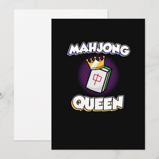 Mahjong Queen Game Mahjong Player Games Bedankkaart (Voorkant / Achterkant)