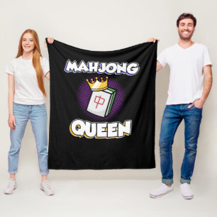 Mahjong Queen Game Mahjong Player Games Fleece Deken