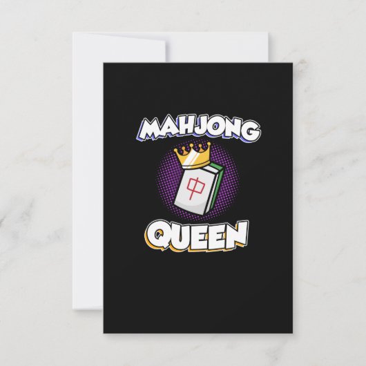 Mahjong Queen Game Mahjong Player Games Graphic RSVP Kaartje (Voorkant)