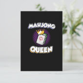 Mahjong Queen Game Mahjong Player Games Graphic RSVP Kaartje (Staand voorkant)