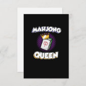 Mahjong Queen Game Mahjong Player Games Graphic RSVP Kaartje (Voorkant / Achterkant)