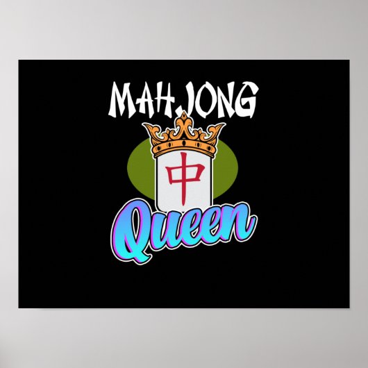 Mahjong Queen Game Mahjong Player Games Poster (Voorkant)