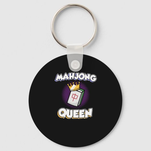 Mahjong Queen Game Mahjong Player Games Sleutelhanger (Voorkant)