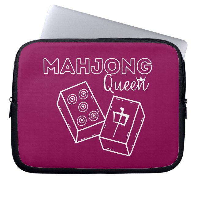 Mahjong Queen | Grappig Mahjong Laptop Sleeve (Voorkant)