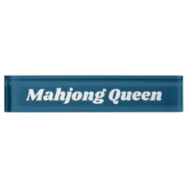 Mahjong Queen in Blauwgroen Blue Naambordje