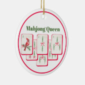 Mahjong Queen Mahjong Christmas Bam Tiles Keramisch Ornament (Rechts)