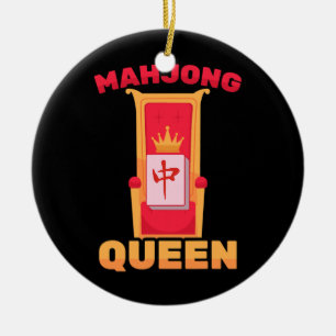 Mahjong Queen of Tiles Mah Jong Family Game Keramisch Ornament