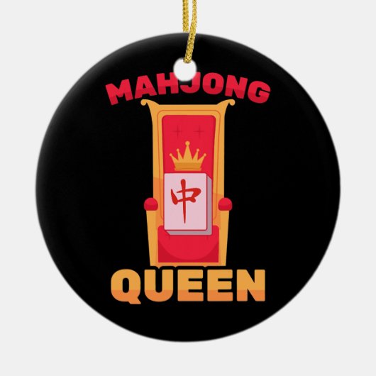Mahjong Queen of Tiles Mah Jong Family Game Keramisch Ornament (Voorkant)