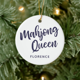 Mahjong Queen Personalized Keramisch Ornament