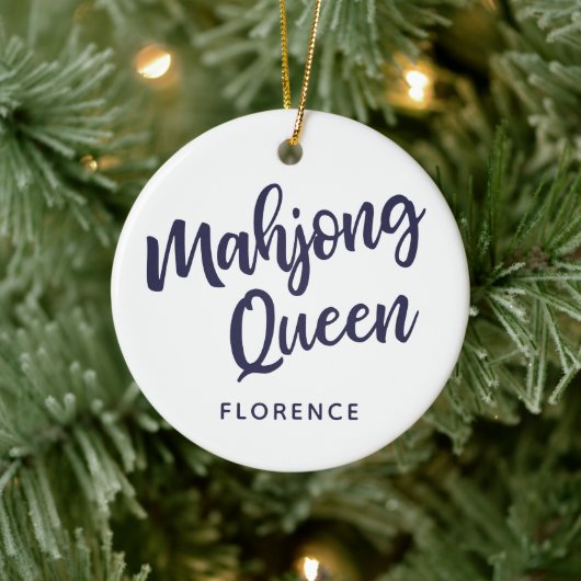 Mahjong Queen Personalized Keramisch Ornament (Boom)