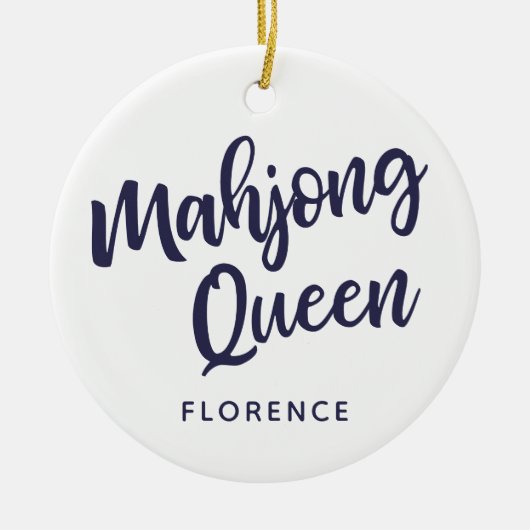 Mahjong Queen Personalized Keramisch Ornament (Voorkant)