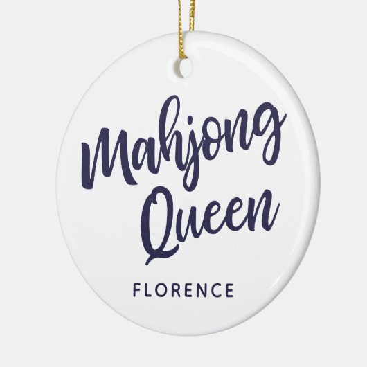 Mahjong Queen Personalized Keramisch Ornament (Links)