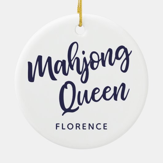 Mahjong Queen Personalized Keramisch Ornament (Achterkant)