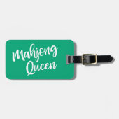 Mahjong Queen Personalized Name in Green Bagagelabel (Voorkant horizontaal)