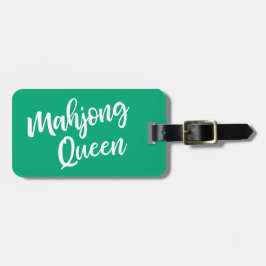 Mahjong Queen Personalized Name in Green Bagagelabel