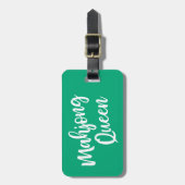 Mahjong Queen Personalized Name in Green Bagagelabel (Voorkant verticaal)