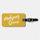 Mahjong Queen Personalized Name in Yellow Bagagelabel (Voorkant horizontaal)