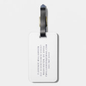 Mahjong Queen Persoonlijke naam | Wit en blauw Bagagelabel (Achterkant verticaal)