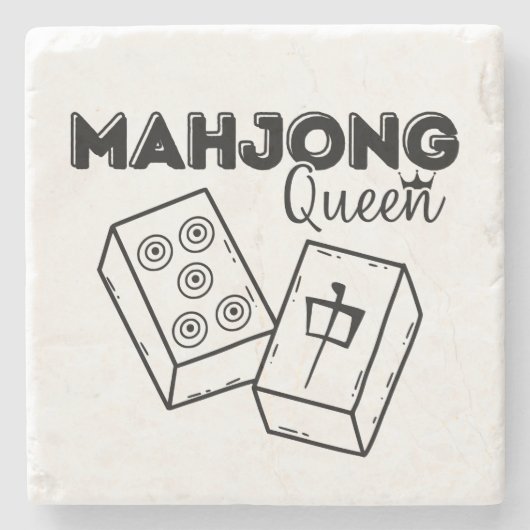 Mahjong Queen Stenen Onderzetter (Voorkant)