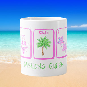 MAHJONG QUEEN Strand Mahjong Tegels Kust Preppy  Grote Koffiekop