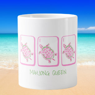 Mahjong Queen Strand Zeeschildpadden / Roze Schild Grote Koffiekop