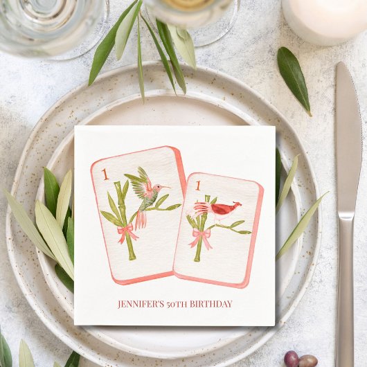 Mahjong Rode Tegel servetten voor Mahjong Party De