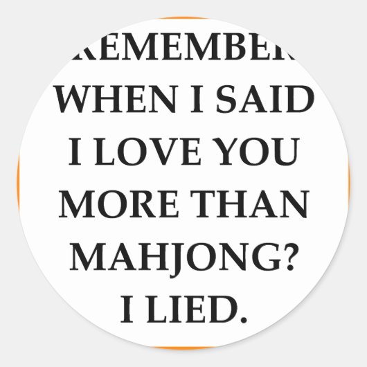 MAHJONG RONDE STICKER (Voorkant)