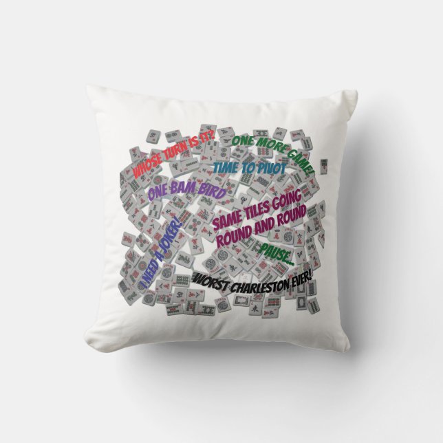 Mahjong Sayings Throw Pillow Kussen (Voorkant)