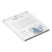 Mahjong Scoreblad Blauwe Pagode Notitieblok (Schuin)