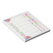 Mahjong Scorekaart Bloemendesign Notitieblok (Schuin)