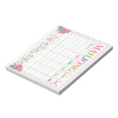 Mahjong Scorekaart Bloemendesign Notitieblok (Linkerzijde)
